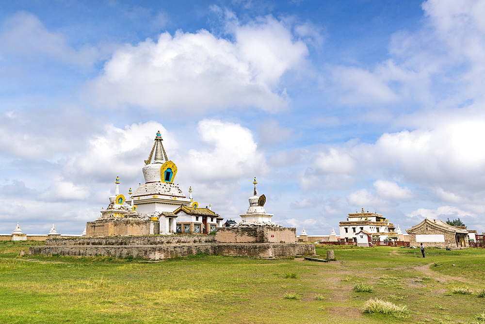 Stupas and buildings in Erdene Zuu Monastery, Harhorin, South Hangay province, Mongolia, Central Asia, Asia