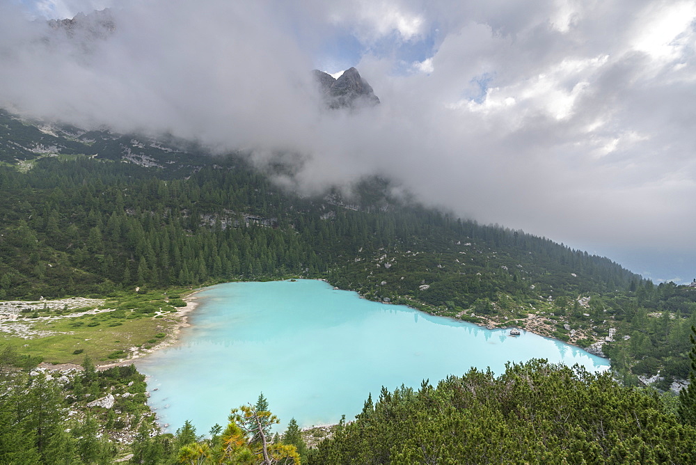 Lake Sorapis in Cortina d'Ampezzo, Italy, Europe