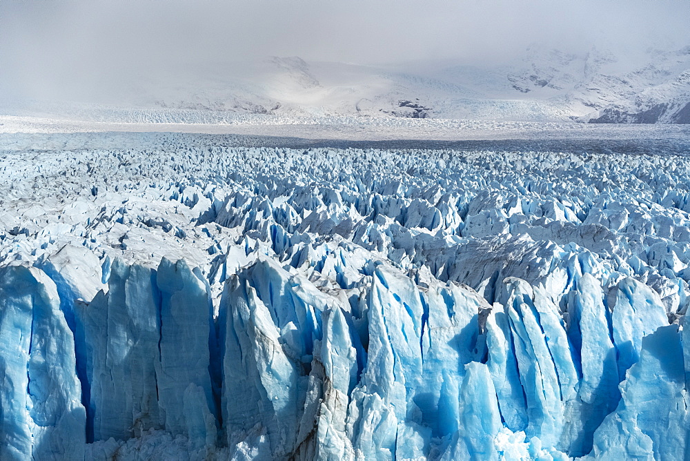 Close up on the ice of Perito Moreno glacier, Los Glaciares National Park, UNESCO World Heritage Site, Santa Cruz, Argentina, South America