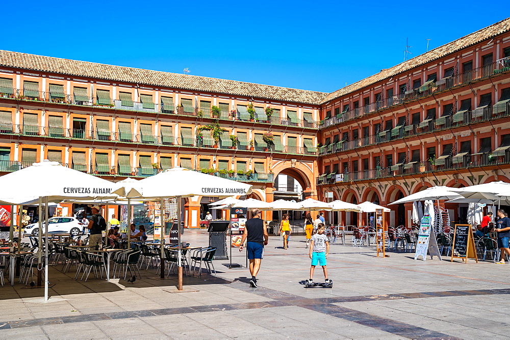 The large 17th century Plaza de la Corredera square in Cordoba,  Andalusia, Spain, Europe