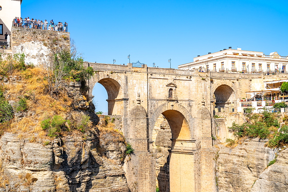 Puente Nuevo (New Bridge), the tallest of the three bridges in Ronda crossing the Guadalevin River, Ronda, Andalusia, Spain, Europe