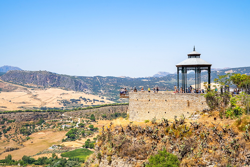 Alameda Park and El Balcon del Tajo (El Balcon del Cono) looking out over the Tajo gorge in Ronda, Andalusia, Spain, Europe