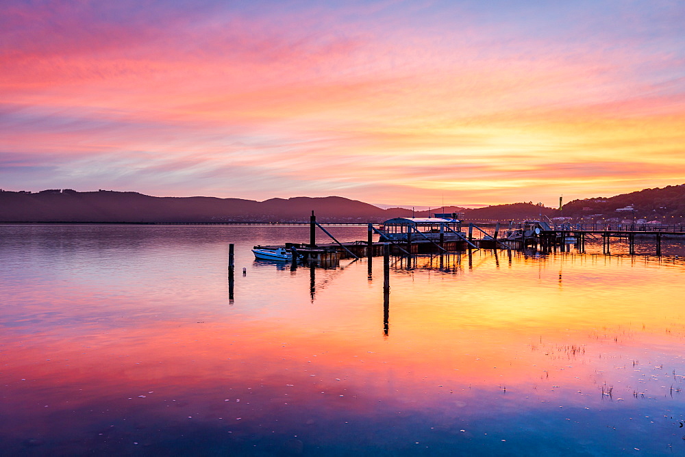 Sunset over Knysna Lagoon, Garden Route, Western Cape, South Africa, Africa