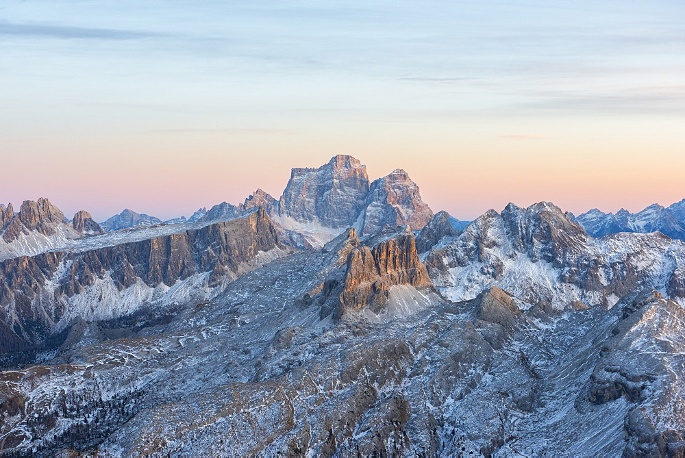 Pelmo at sunset, Dolomites, Veneto, Italy, Europe