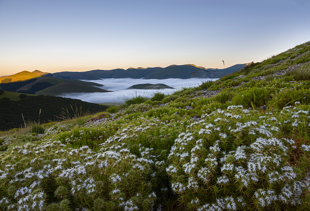 Sunrise on Sibillini mountains, Sibillini National Park, Umbria, Italy, Europe