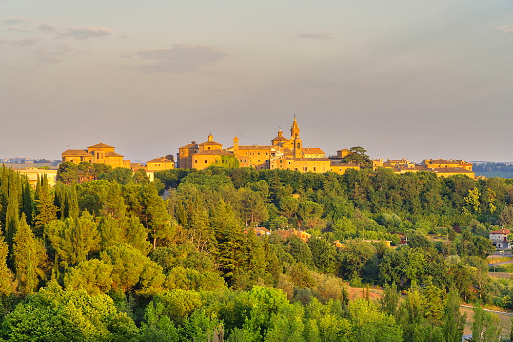 Corinaldo at sunset, Marche, Italy, Europe