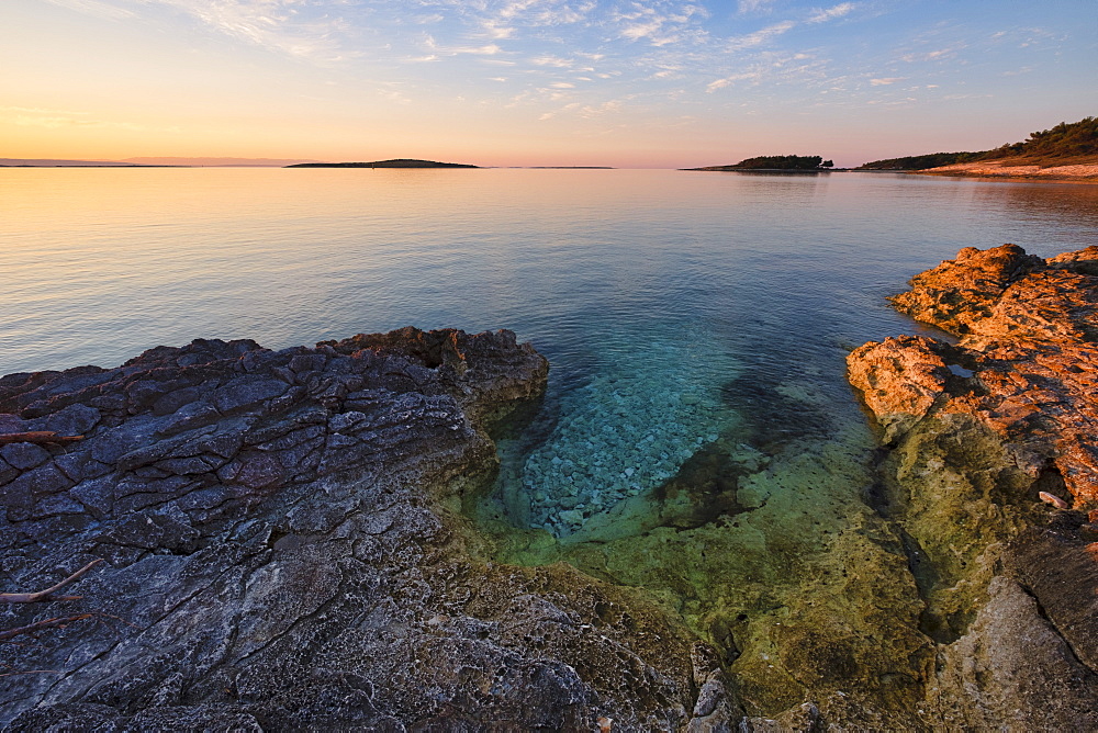 Sunrise over the Adriatic Sea, Kamenjak National Park, Istria, Croatia, Europe