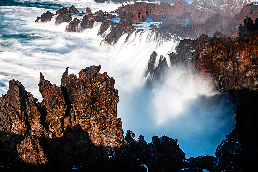 big waves in Porto Moniz, Madeira