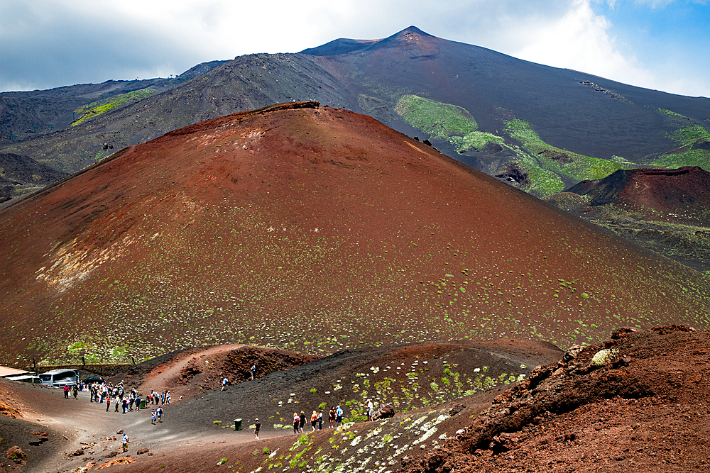 Landscape of Etna volcano, Sicily, Italy. Deserted martian-like surface. Beautiful Travel photography