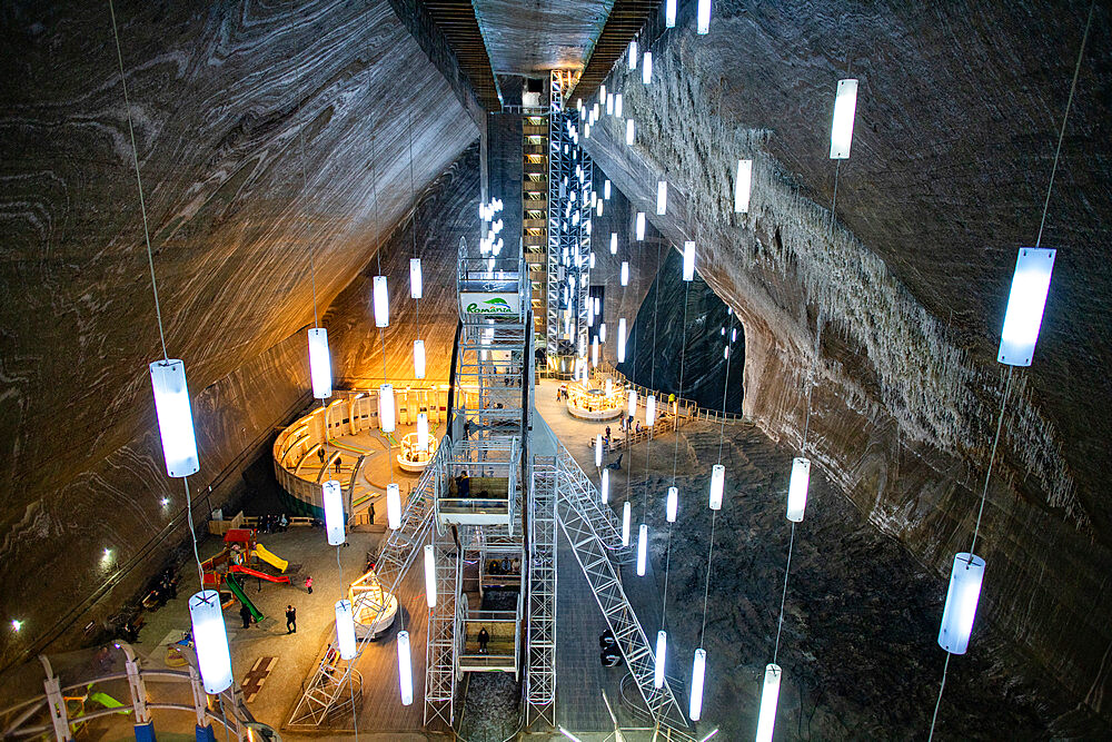 Salina Turda, underground salt mine tourist attraction in Turda city, Romania, Europe