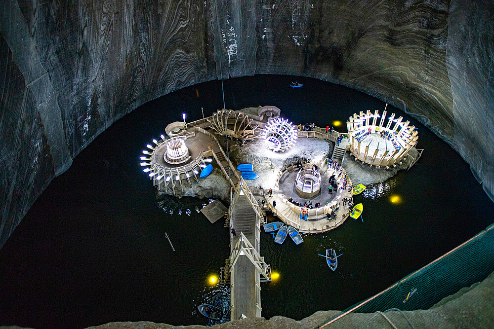 Salina Turda, underground salt mine tourist attraction in Turda city, Romania, Europe