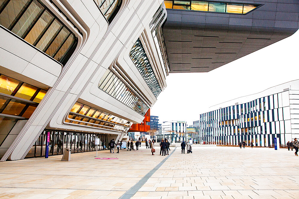 Library and Learning Center by architect Zaha Hadid, Vienna University of Economics and Business (Wirtschaftsuniversitat Wien), Vienna, Austria, Europe