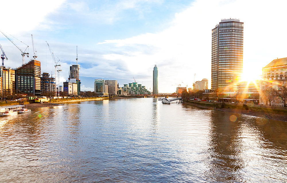 View across the River Thames, London, England, United Kingdom, Europe