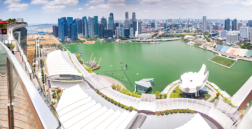 Birds eye view of Singapore City skyline, Singapore, Southeast Asia, Asia