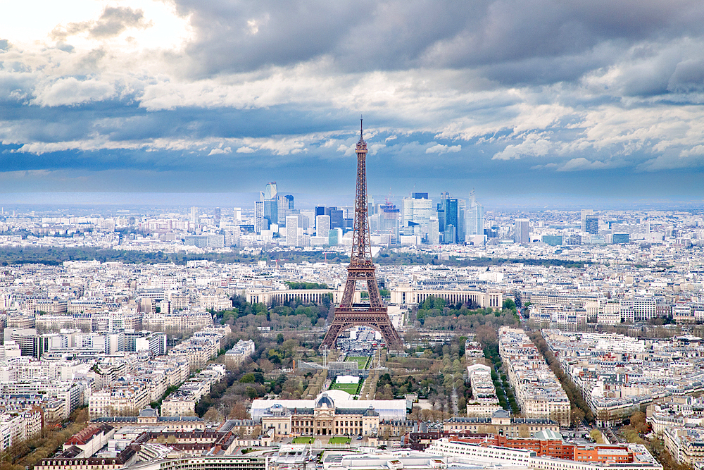 Paris overview with Eiffel Tower, Paris, France, Europe