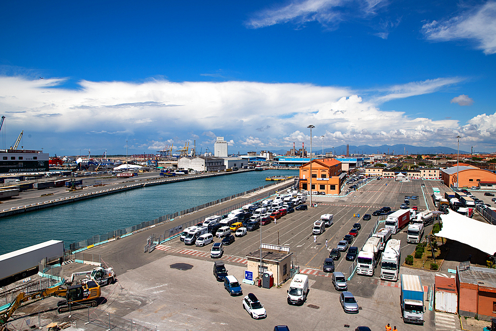 Livorno Harbor in Tuscany, Italy, Europe