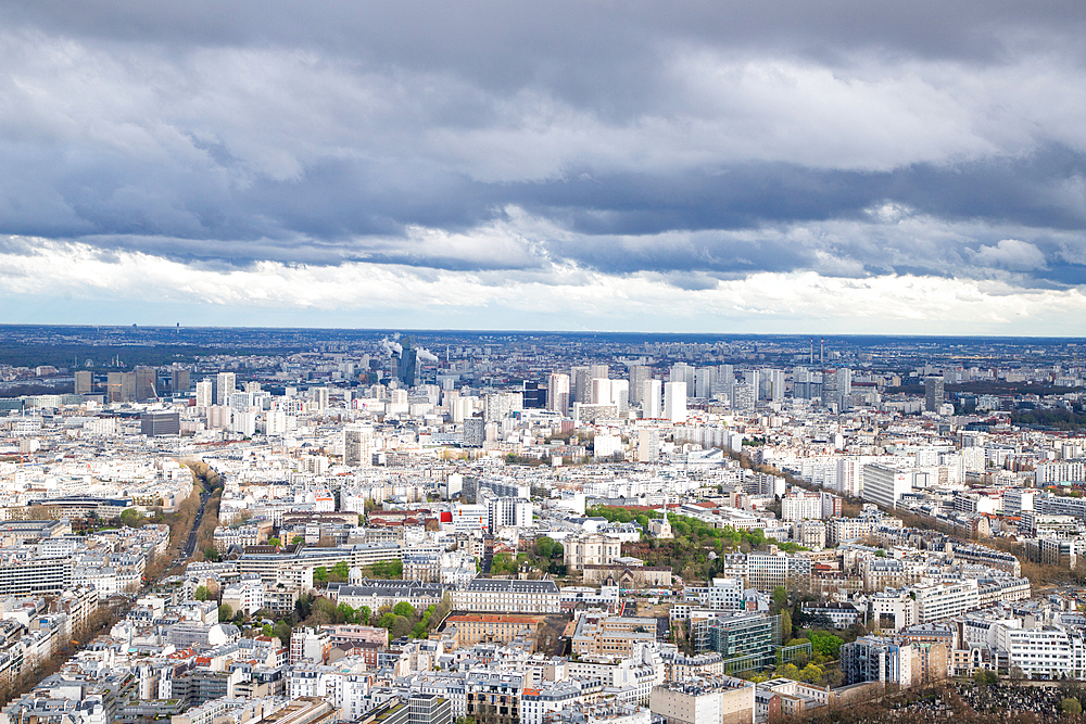 Aerial view over Paris, France