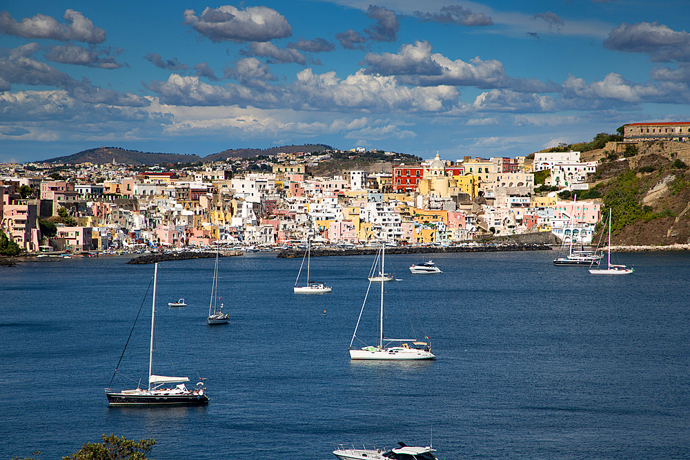 Colorful houses on Procida Island, Phlegraean Islands, Bay of Naples, Campania, Italy