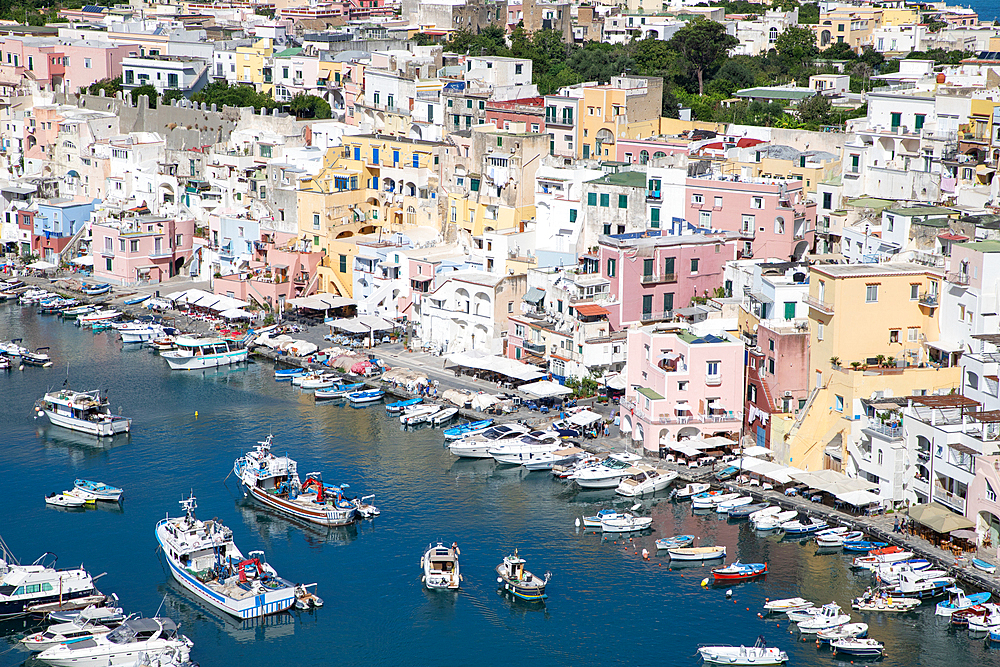 Colorful houses on Procida Island, Phlegraean Islands, Bay of Naples, Campania, Italy