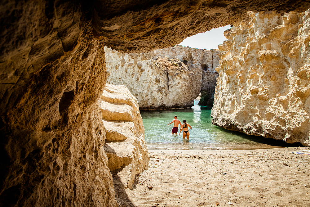 cave of Papafragas Milos, Cyclades Greece