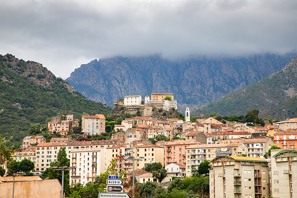 the beautiful little town of Corte on a summer morning, Corse, France