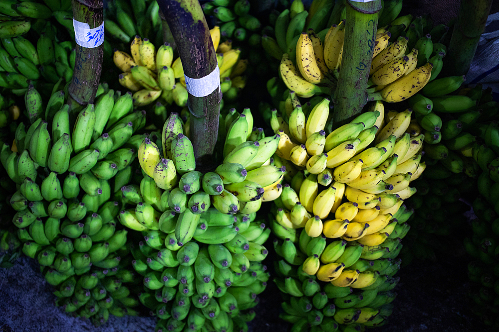 fresh fruit and vegetables on tropical market