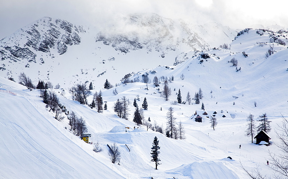 Vogel ski resort in Julian Alps, Slovenia, Europe