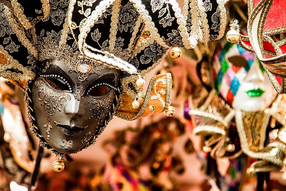 Carnival masks in Venice, Veneto, Italy, Europe