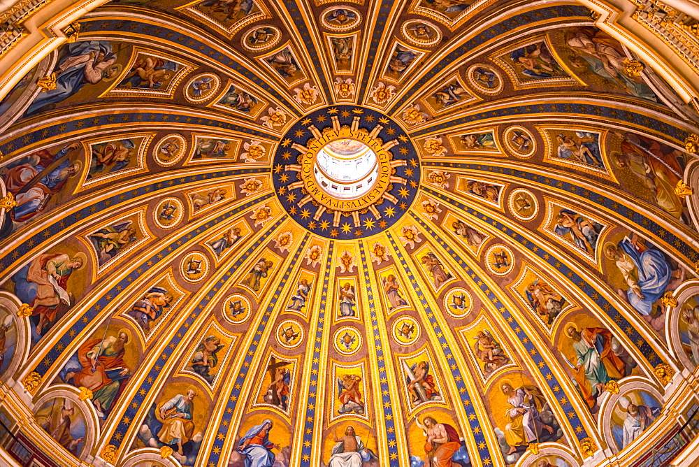 St. Peter's Basilica Cupola ceiling, Vatican City, Rome, Lazio, Italy, Europe