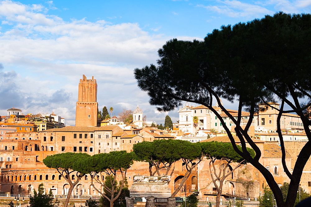 Ancient Rome city skyline with the Trajan Forum and market, Rome, Lazio, Italy, Europe