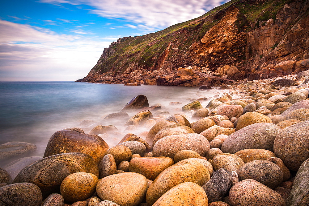 Porth Nanven, a rocky cove near Land's End, Cornwall, England, United Kingdom, Europe