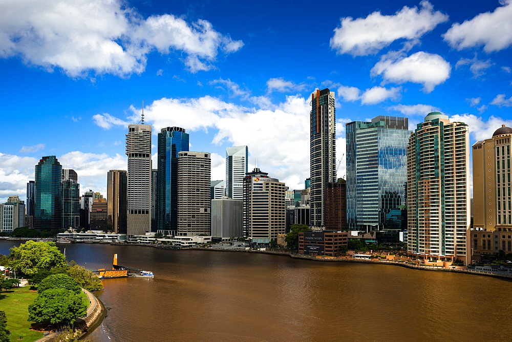 Brisbane city skyline seen from Story Bridge. Brisbane, Queensland, Australia, Pacific