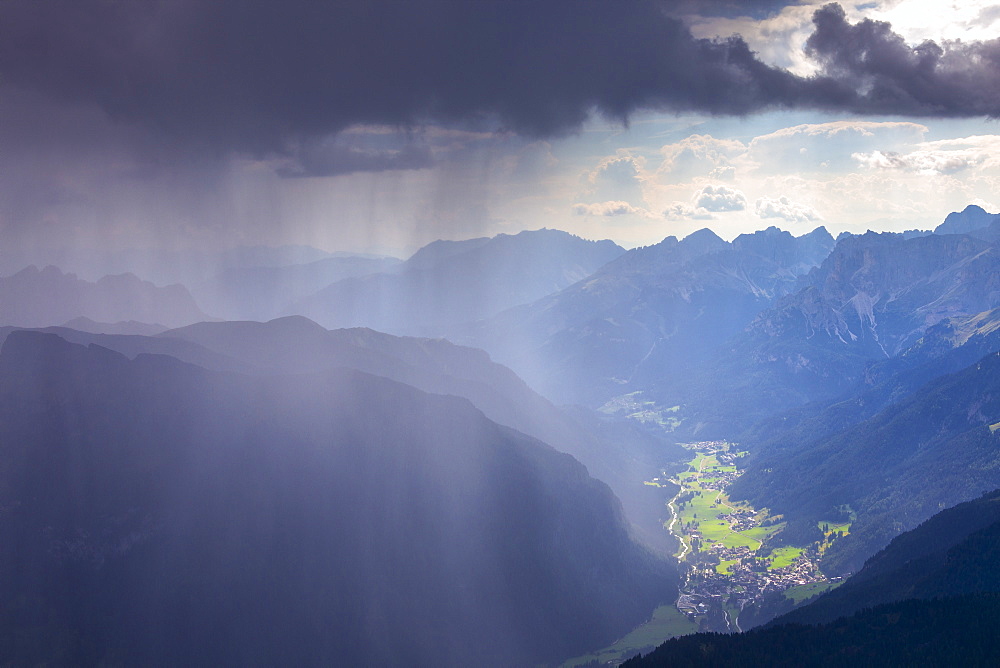 Summer storm in Fassa Valley, Trentino, Dolomites, Italy, Europe