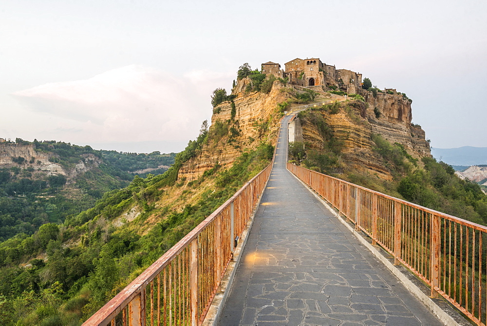 Civita di Bagnoregio at sunset, Province of Viterbo, Lazio, Italy, Europe