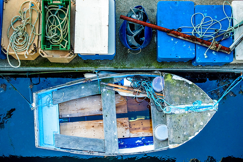 Docked fishing boat, Guernsey, Channel Islands, United Kingdom, Europe