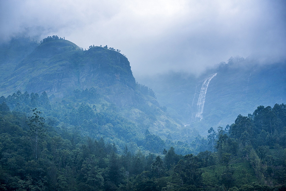 Waterfall in the Western Ghats Mountains, Munnar, Kerala, India, Asia