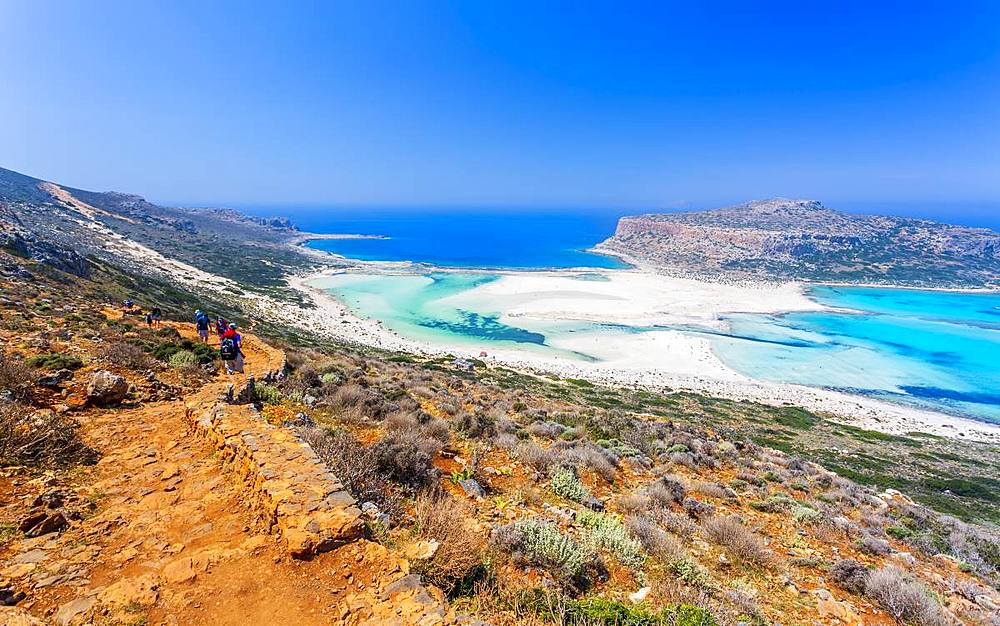 Balos Bay Beach, Gramvousa Peninsula, Crete, Greek Islands, Greece, Europe