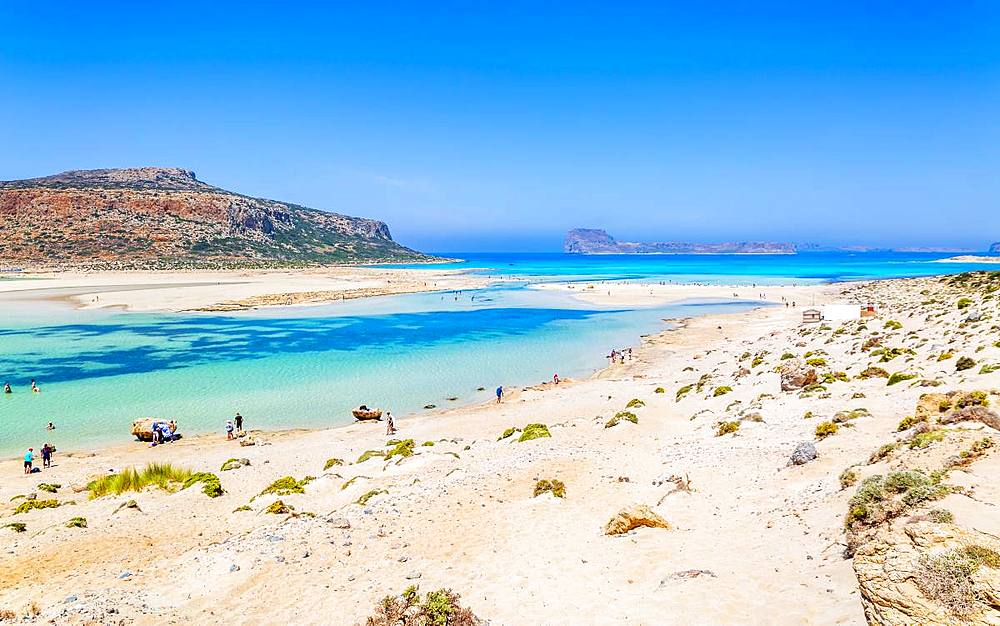 Balos Bay Beach, Gramvousa Peninsula, Crete, Greek Islands, Greece, Europe