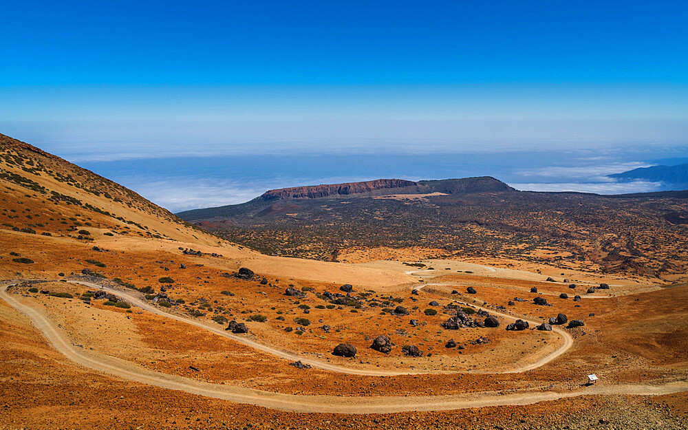 View of El Teide volcano, Teide National Park, Tenerife, Canary Islands, Spain, Atlantic, Europe