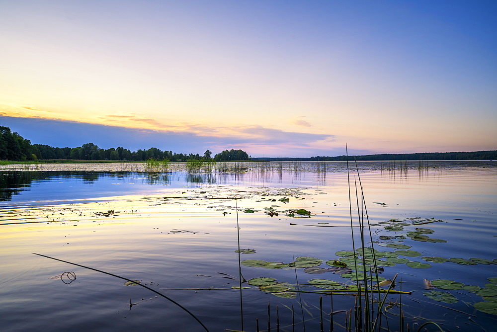 Sunset over Juglas lake, Latvian nature, Riga, Latvia, Europe