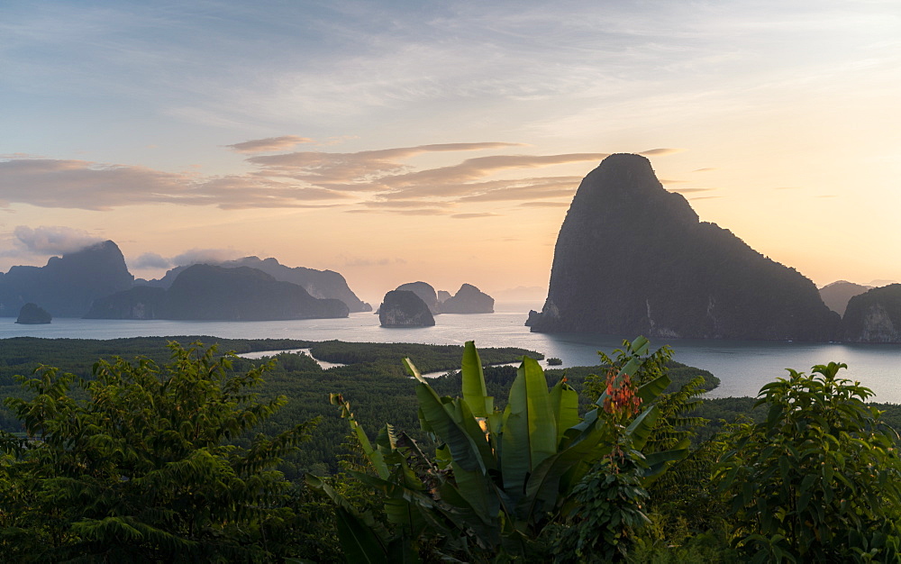 Sunrise at Samet Nangshe viewpoint, Phang Nga Bay National Park, Thailand, Southeast Asia