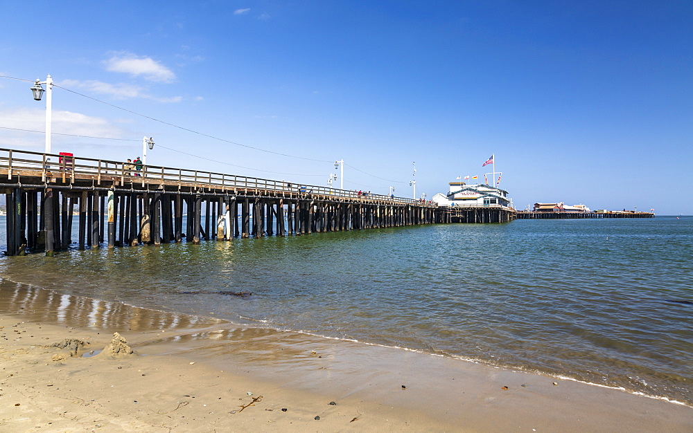 Santa Barbara beach and Santa Barbara pier, Santa Barbara, California, United States of America, North America