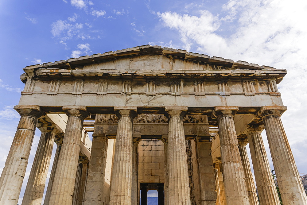 View of Temple of Hephaestus at the Ancient Agora of Athens, Greece, Europe