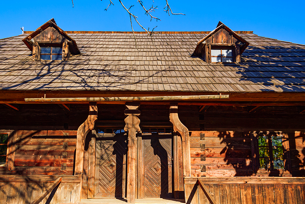 Authentic peasant settlements exhibiting traditional Romanian village life inside Dimitrie Gusti National Village Museum, Bucharest, Romania, Europe