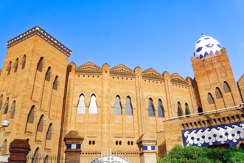 The Monumental Bullring (La Monumental), 1914 Art Nouveau concerts building, with a bullfighting history museum inside, Barcelona, Catalonia, Spain, Europe