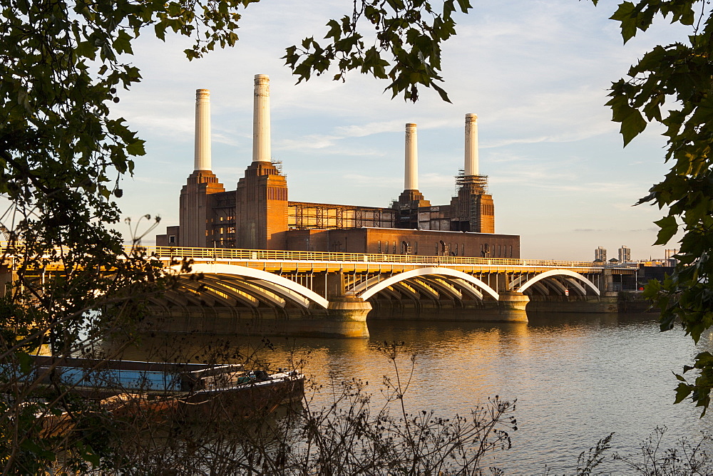 Battersea Power Station and Battersea Bridge, London, England, United Kingdom, Europe