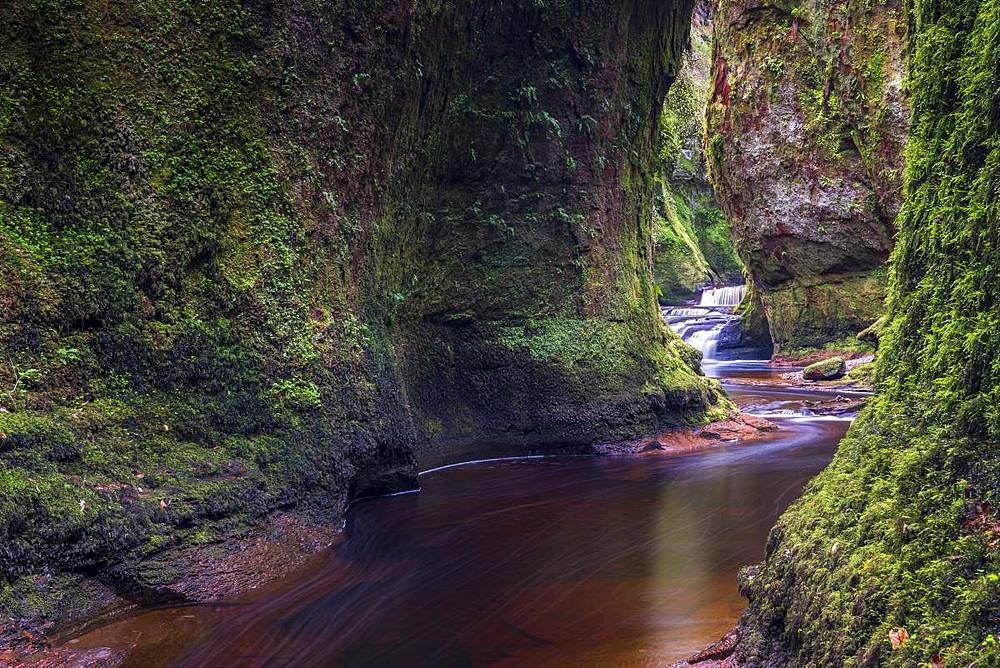 The gorge at Finnich Glen (Devils Pulpit) near Killearn, Stirlingshire, Scotland, United Kingdom, Europe