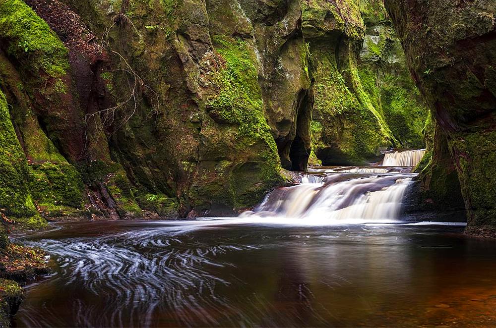 The gorge at Finnich Glen (Devils Pulpit) near Killearn, Stirlingshire, Scotland, United Kingdom, Europe