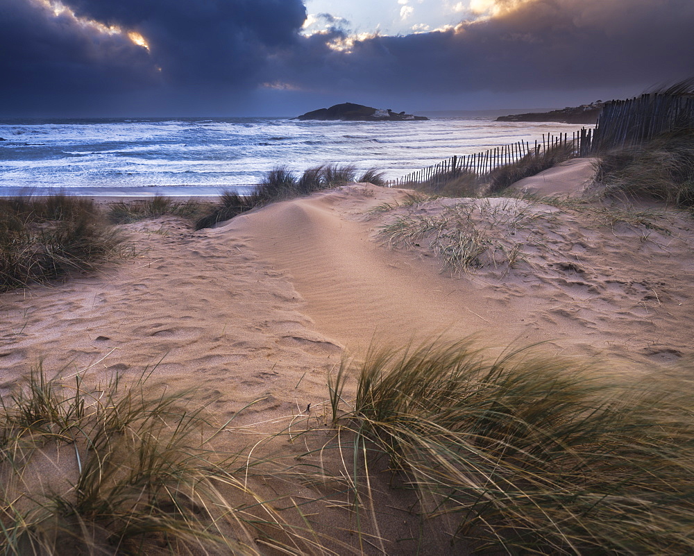 The beach at Bantham during a storm, near Kingsbridge, Devon, England, United Kingdom, Europe