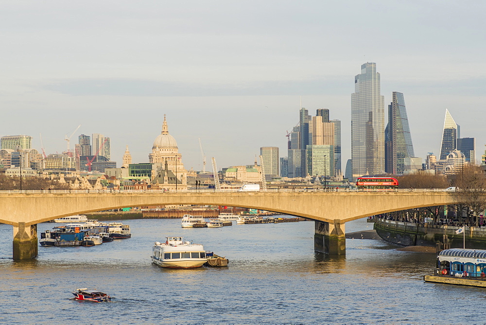 City of London skyline and River Thames, London, England, United Kingdom, Europe